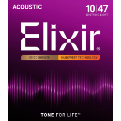 Elixir Nanoweb Acoustic Bronze 11152 12-String Light 10-47 / 10-27